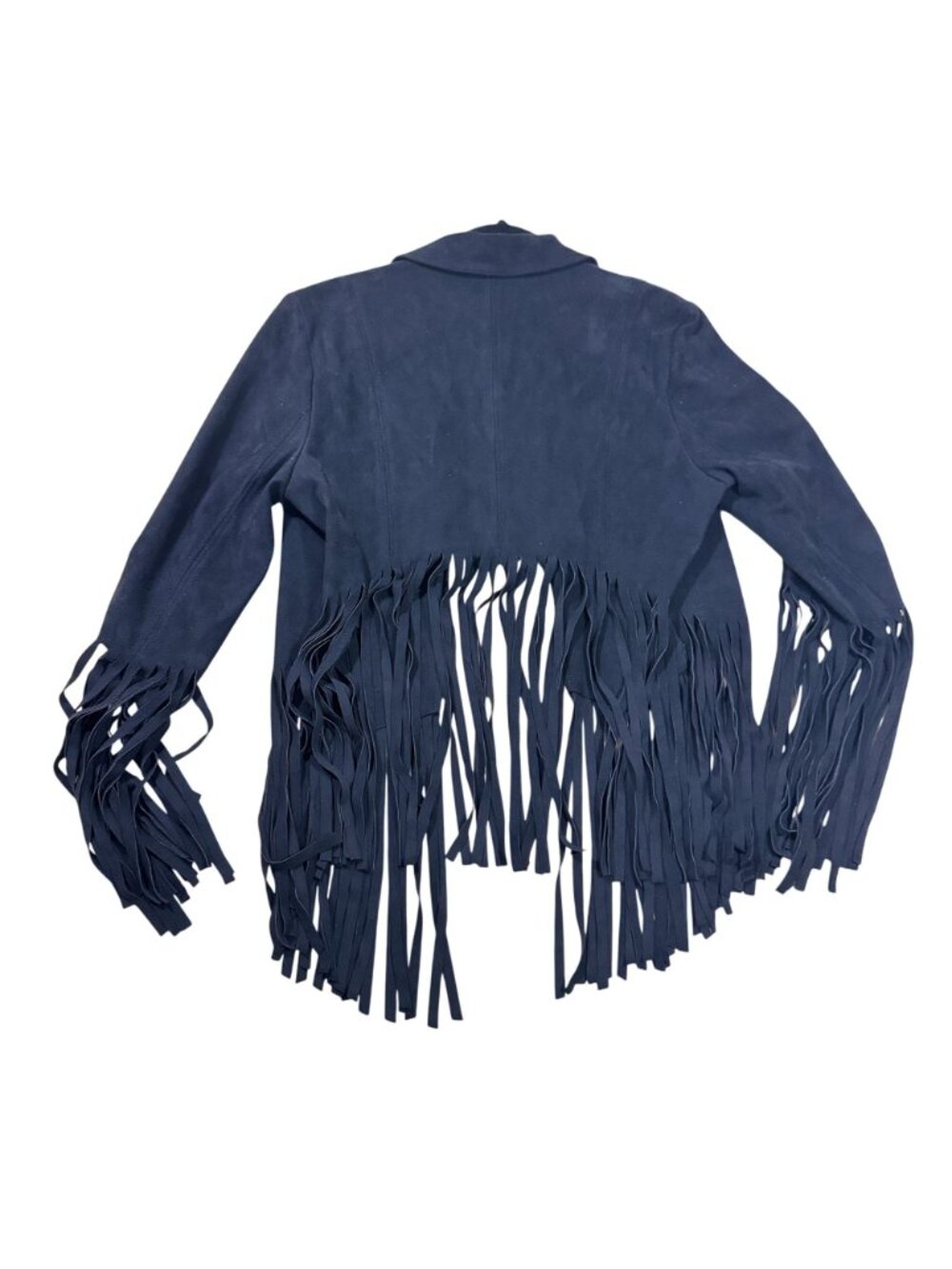 NWT Vakko Sport Women’s Large Black Fringe Faux Suede Open Front Bolero Jacket - Picture 5 of 11